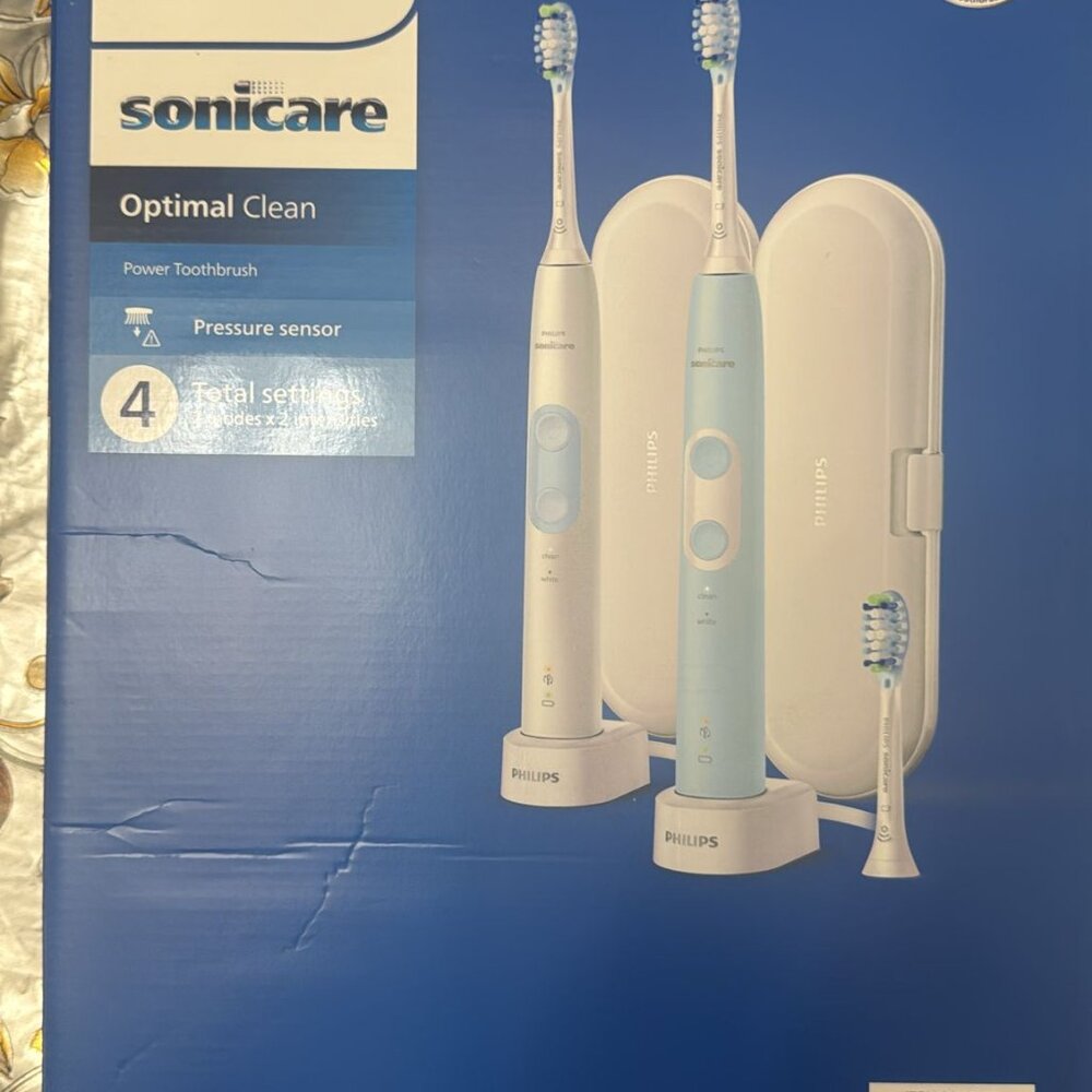 Philips Sonicare Optimal Clean Rechargeable Electric Toothbrush 2PK OB HX6829/77 - Picture 4 of 6